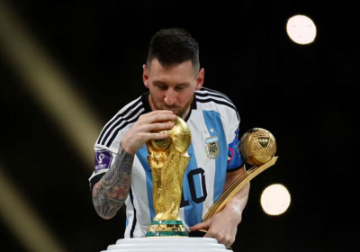 Messi with Copa America Trophy 2021 Winner